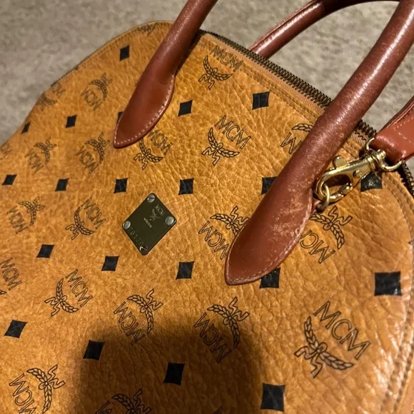 MCM Authentic Alma Visetos Cognac 2 Way Shoulder Bag made in Germany - Picture 4 of 11